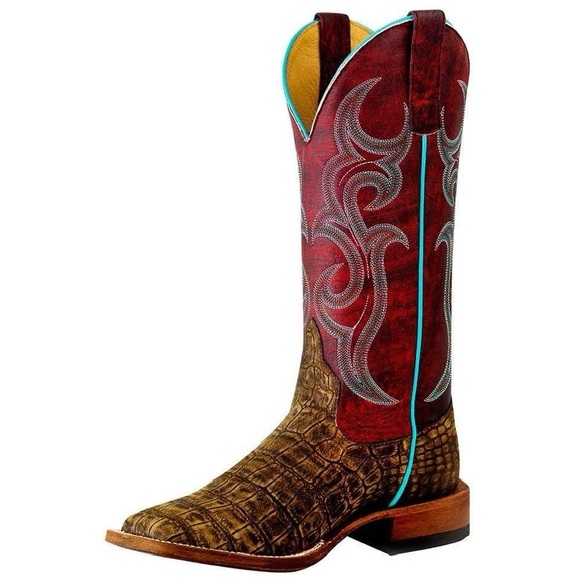 Macie Bean Shoes - Macie Bean Red and Brown Western Boots